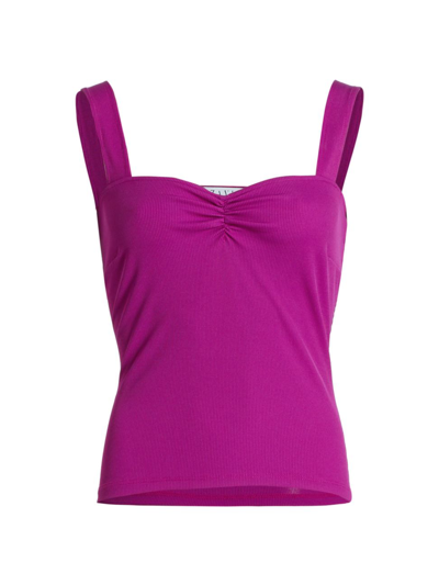 Izayla Ruched Jersey Tank Top In Purple
