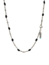 DEGS & SAL MEN'S STERLING SILVER & BLACK ONYX TWISTED CABLE CHAIN NECKLACE