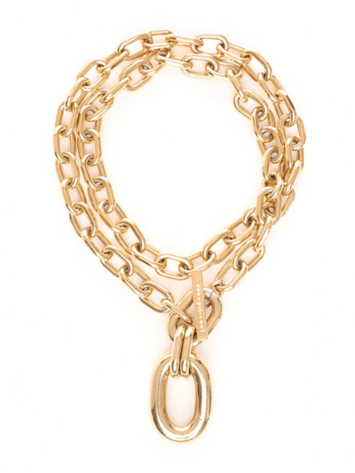 Rabanne Xl Link Goldtone Double-wrap Chain Necklace In Oro