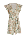 VERONICA BEARD WOMEN'S ITZEL BELTED FLORAL WRAP MINIDRESS