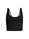 Yummie Jules Cropped Ribbed Bralette In Black