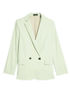 Theory Eco Crunch Double-breasted Jacket In Mint