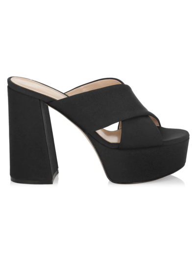 Gianvito Rossi 70 Nubuck Platform Sandals In Black