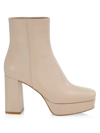 GIANVITO ROSSI WOMEN'S GLOVE LEATHER PLATFORM ANKLE BOOTS