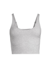 Yummie Jules Ribbed Convertible Crop Bralette In Heather Grey