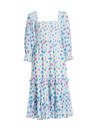 Loveshackfancy Miri Midi Dress In Deep Cotton Candy