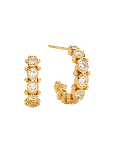 Temple St Clair 18k Yellow Gold Classic Diamond Hoop Earrings
