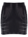 ZEYNEP ARCAY CUT MINI LEATHER SKIRT BLACK