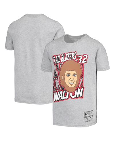 Mitchell & Ness Kids' Big Boys  Bill Walton Gray Portland Trail Blazers Hardwood Classics King Of The Court