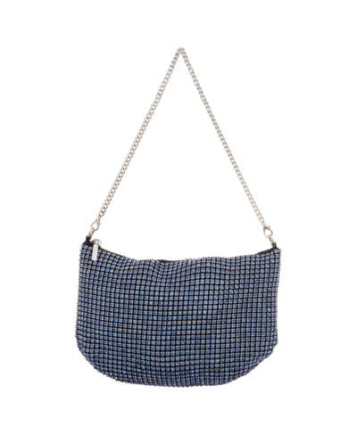 Nina Women's Large Crystal Baguette Shoulder Bag In Lt Blue