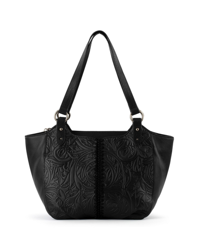 The Sak Women's Bolinas Leather Tote In Black Leaf Emboss