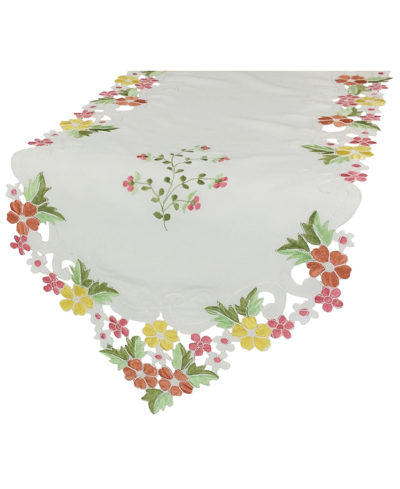 Xia Home Fashions Fancy Flowers Table Runner, 15" X 54" In Pink