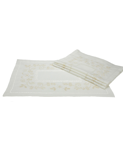 Xia Home Fashions Belle Garden Florals Embroidered Table Runner, 16" X 34" In Off-white