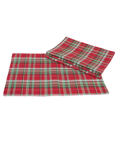 Xia Home Fashions Holiday Tartan Placemats In Red