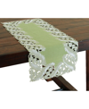 XIA HOME FASHIONS LAUREL EMBROIDERED CUTWORK MINI SPRING TABLE RUNNER, 12" X 28"