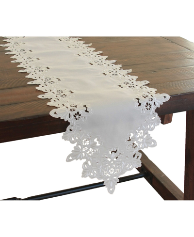 Xia Home Fashions Victorian Lace Embroidered Cutwork Spring Table Runner, 15" X 54" In Taupe