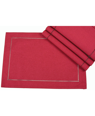 Xia Home Fashions Melrose Cutwork Hemstitch Placemat In Red