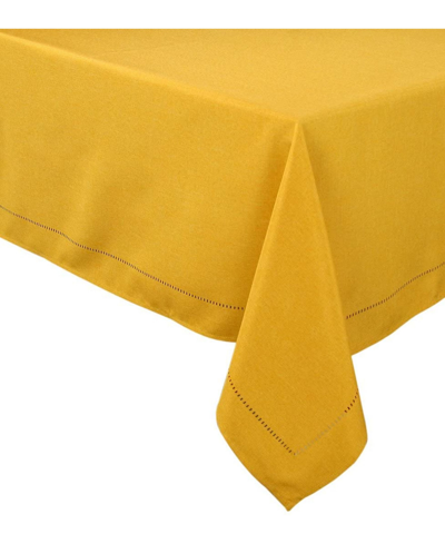 Xia Home Fashions Melrose Cutwork Hemstitch Tablecloth, 70" X 104" In Gold