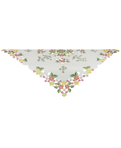 Xia Home Fashions Fancy Flowers Table Topper, 34" X 34" In Pink