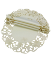 XIA HOME FASHIONS DAISY LACE EMBROIDERED CUTWORK ROUND DOILY