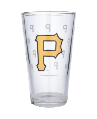 Logo Brands Pittsburgh Pirates 16 oz Satin-etched Logo Pint Glass In Clear