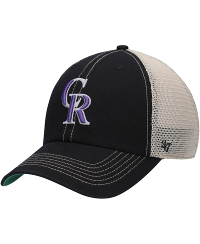 47 Brand Men's '47 Black Colorado Rockies Trawler Clean Up Trucker Snapback Hat