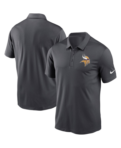Nike Men's  Anthracite Minnesota Vikings Franchise Team Logo Performance Polo Shirt In Charcoal