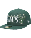 New Era Men's Hunter Green Milwaukee Bucks 2021 Nba Champs Retro Pop Undervisor 59fifty Fitted Hat In Hunter Green