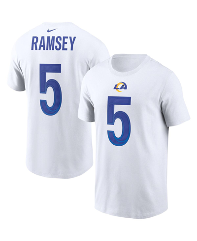 Nike Men's  Jalen Ramsey White Los Angeles Rams Player Name Number T-shirt