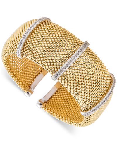 Macy's Diamond Cuff Bracelet (1/2 Ct. T.w.) In 14k Gold-plated Sterling Silver In Yellow