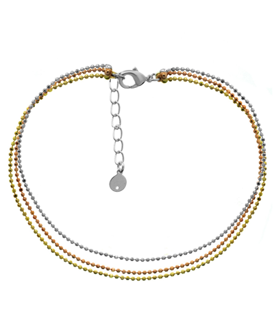 And Now This Tri Tone Layered Bead Chain Anklet In Two-tone