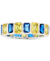 Macy's Lab-grown Blue Spinel (1/5 Ct. T.w.) & Yellow Cubic Zirconia Ring (also In White Cubic Zirconia) In Multi