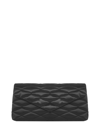 Saint Laurent Sade Leather Puffer Clutch In Black