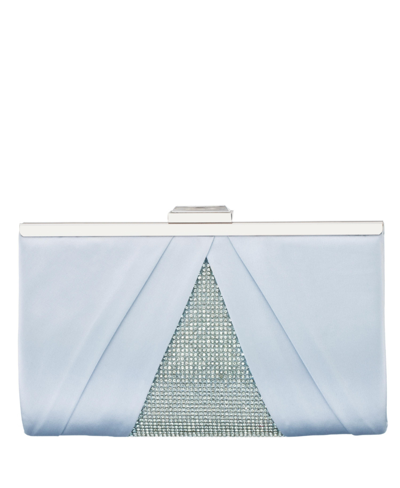 Nina Women's Pleated Stain Crystal Frame Clutch In Air Blue