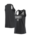 NEW ERA WOMEN'S NEW ERA HEATHERED BLACK BROOKLYN NETS SCOOP-NECK RACERBACK TANK TOP