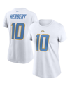 NIKE WOMEN'S NIKE JUSTIN HERBERT WHITE LOS ANGELES CHARGERS PLAYER NAME NUMBER T-SHIRT