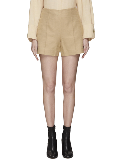 Vince Sculptural Panama Shorts In Neutral