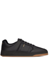 Saint Laurent Sl 61 Logo-embossed Leather Low-top Trainers In Black