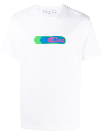 Off-white High Weed Graphic-embroidered Cotton-jersey T-shirt In White