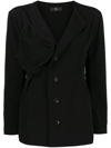 Y's Ruched-detail Jacket In Schwarz