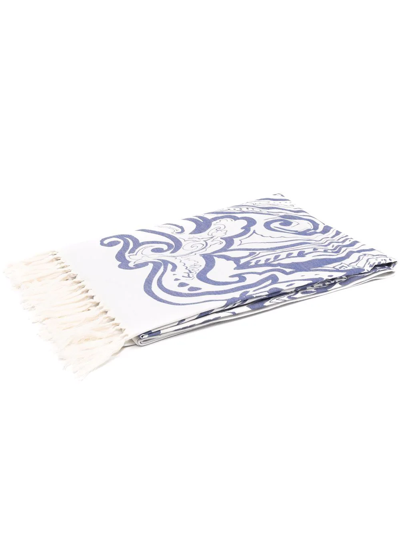 Etro Home Paisley-jacquard Towel In Blue