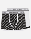 DOLCE & GABBANA TWO-PACK PLAIN AND PRINTED STRETCH COTTON BOXERS
