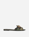 Dolce & Gabbana Women's Bianca Camouflage Gabardine Slides In Multicolor