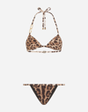 DOLCE & GABBANA LEOPARD-PRINT TRIANGLE BIKINI