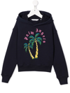 PALM ANGELS PALM-TREE EMBROIDERED COTTON HOODIE