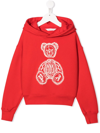 PALM ANGELS EMBROIDERED PAISLEY-BEAR COTTON HOODIE