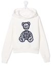 PALM ANGELS EMBROIDERED TEDDY-MOTIF HOODIE