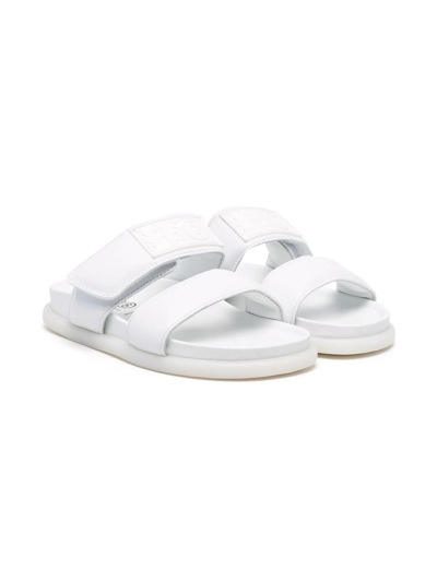 Mm6 Maison Margiela Teen Touch-strap Leather Sandals In 3 White