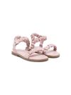 AGE OF INNOCENCE KYLE RUCHED LEATHER SANDALS