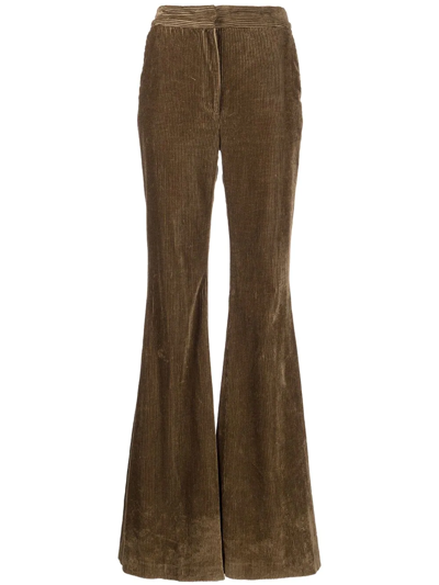 Adam Lippes Corduroy Flared Trousers In Brown